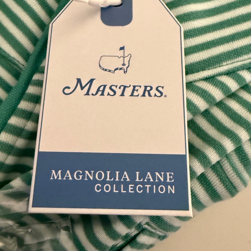 2025 Masters Magnolia Lane Women's Striped Zip Up Jacket - Green & White - Picture 4 of 5